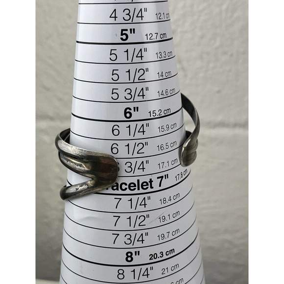 Vintage Sterling Silver Waves Cuff Modern Bracelet 39g - Picture 10 of 10